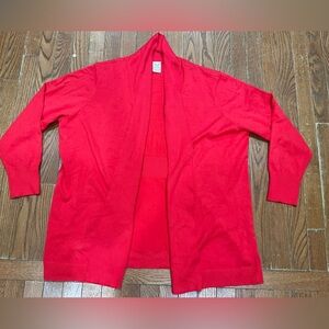 Faded Glory Red Open Front Cardigan